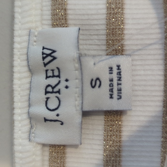 NWT J. Crew Factory Metallic Striped Boatneck Top - Picture 3 of 5